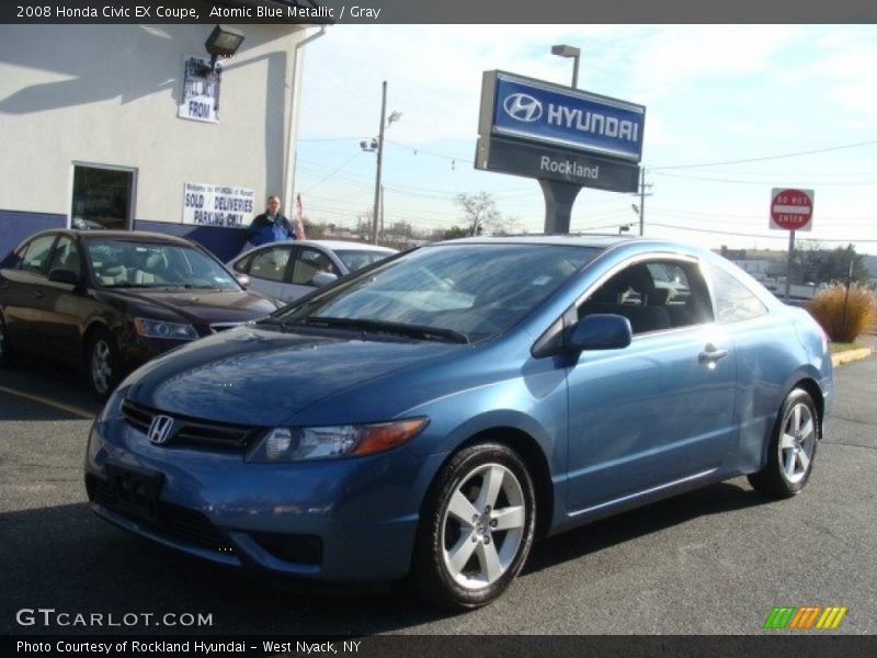 Atomic Blue Metallic / Gray 2008 Honda Civic EX Coupe