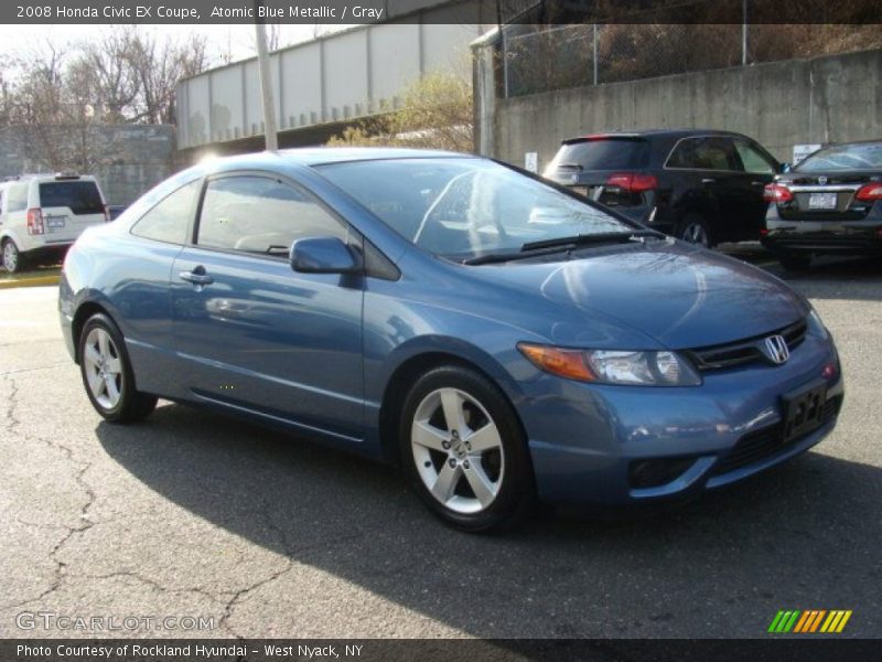 Atomic Blue Metallic / Gray 2008 Honda Civic EX Coupe