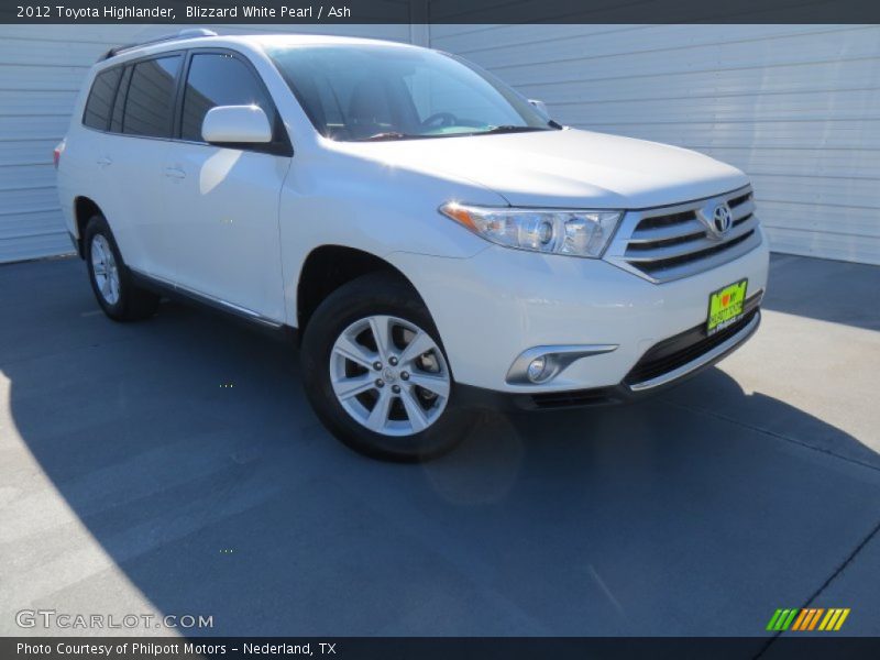 Blizzard White Pearl / Ash 2012 Toyota Highlander
