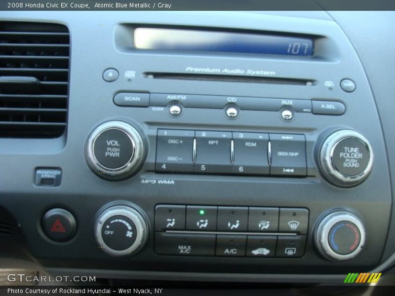 Atomic Blue Metallic / Gray 2008 Honda Civic EX Coupe