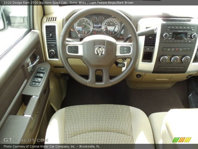 Stone White / Light Pebble Beige/Bark Brown 2010 Dodge Ram 1500 Big Horn Quad Cab