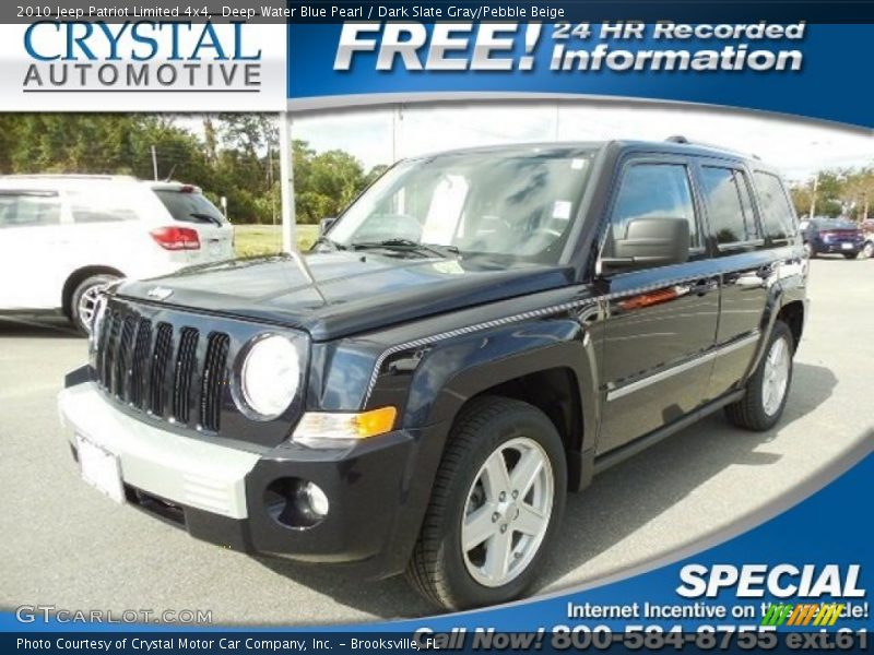 Deep Water Blue Pearl / Dark Slate Gray/Pebble Beige 2010 Jeep Patriot Limited 4x4
