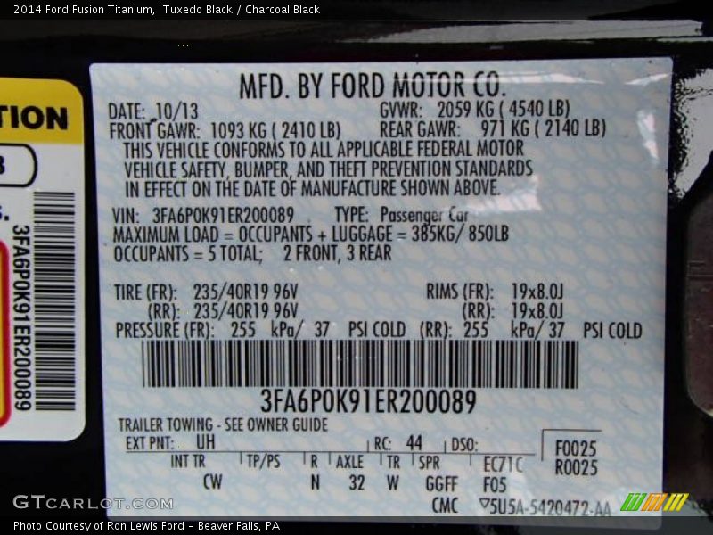 Tuxedo Black / Charcoal Black 2014 Ford Fusion Titanium