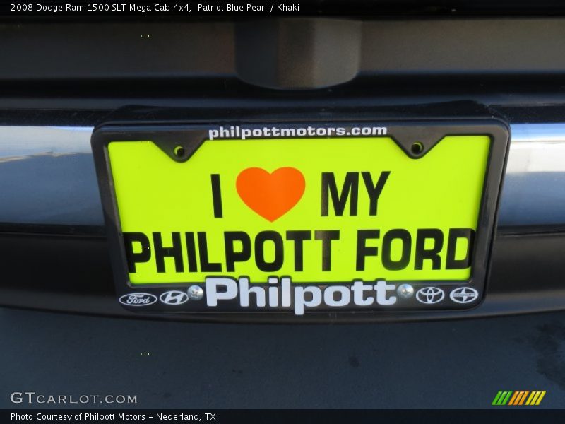 Patriot Blue Pearl / Khaki 2008 Dodge Ram 1500 SLT Mega Cab 4x4