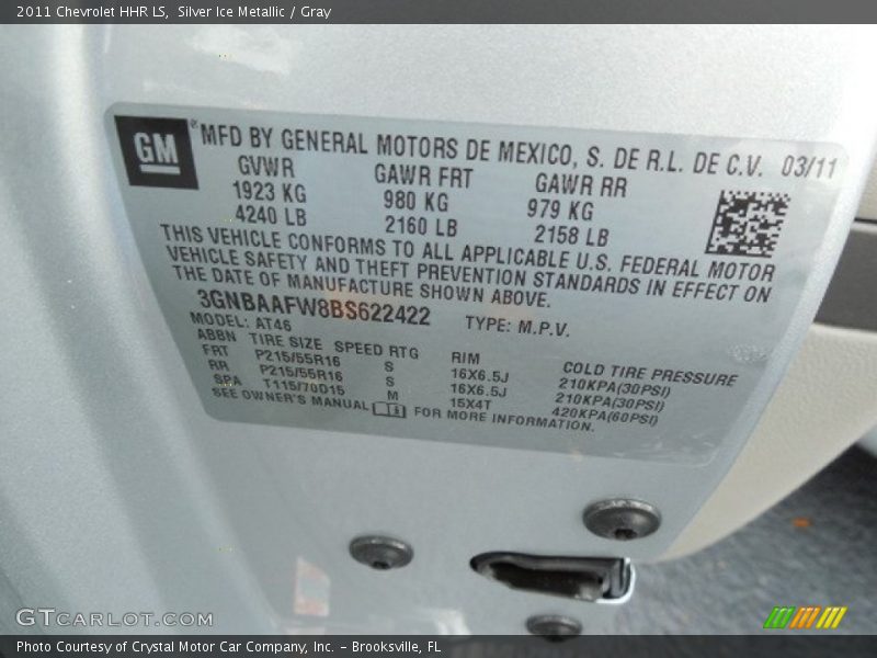 Silver Ice Metallic / Gray 2011 Chevrolet HHR LS