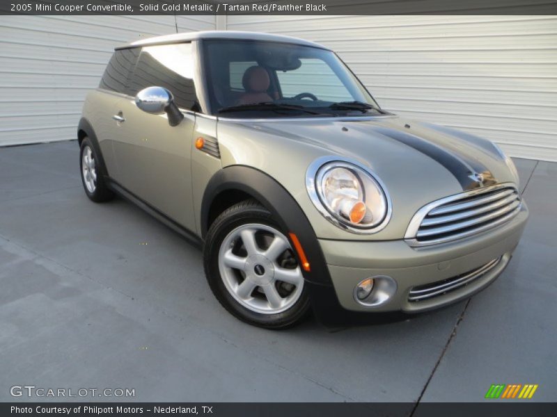 Solid Gold Metallic / Tartan Red/Panther Black 2005 Mini Cooper Convertible