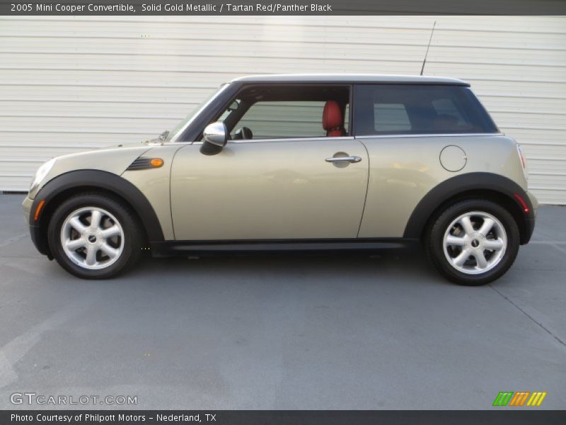 Solid Gold Metallic / Tartan Red/Panther Black 2005 Mini Cooper Convertible