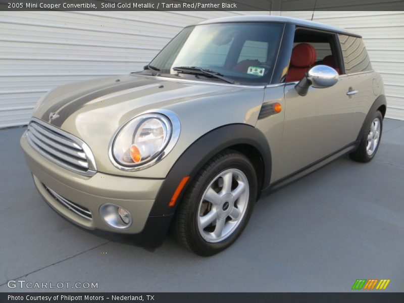 Solid Gold Metallic / Tartan Red/Panther Black 2005 Mini Cooper Convertible