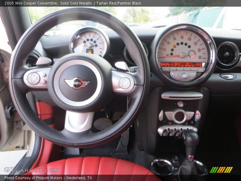 Solid Gold Metallic / Tartan Red/Panther Black 2005 Mini Cooper Convertible