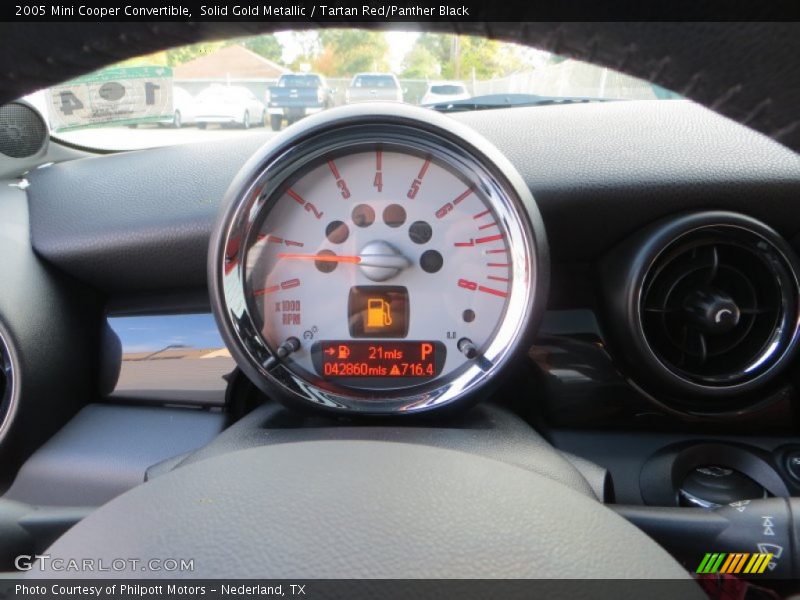 Solid Gold Metallic / Tartan Red/Panther Black 2005 Mini Cooper Convertible