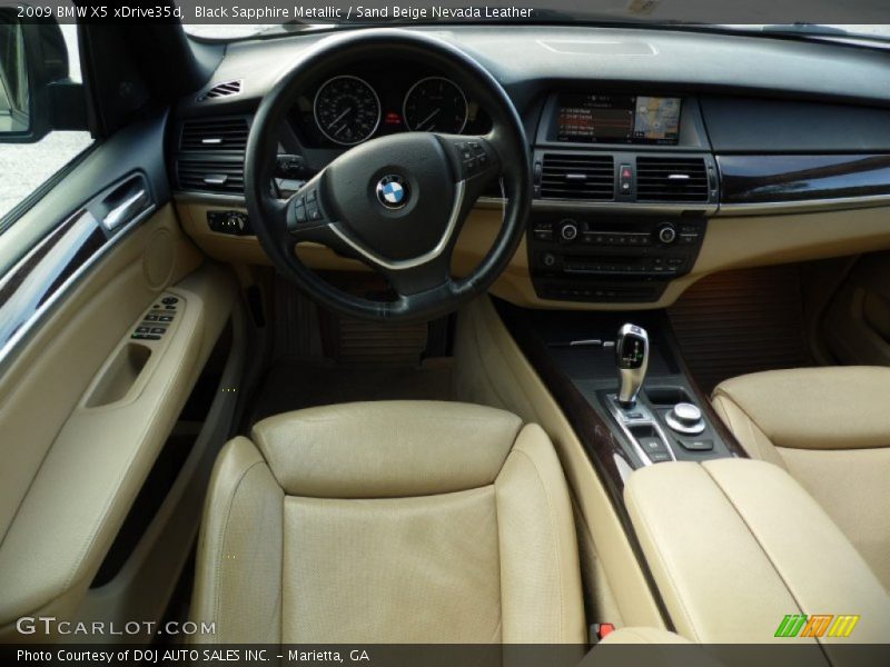 Black Sapphire Metallic / Sand Beige Nevada Leather 2009 BMW X5 xDrive35d