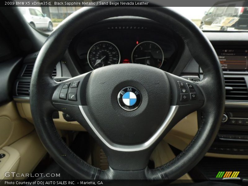 Black Sapphire Metallic / Sand Beige Nevada Leather 2009 BMW X5 xDrive35d