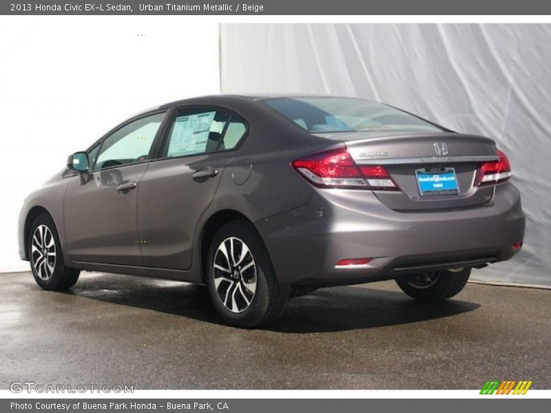 Urban Titanium Metallic / Beige 2013 Honda Civic EX-L Sedan