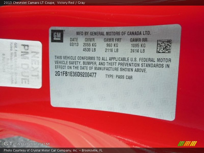 Victory Red / Gray 2013 Chevrolet Camaro LT Coupe