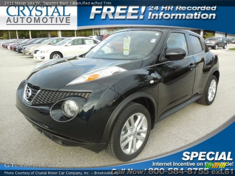 Sapphire Black / Black/Red w/Red Trim 2011 Nissan Juke SV