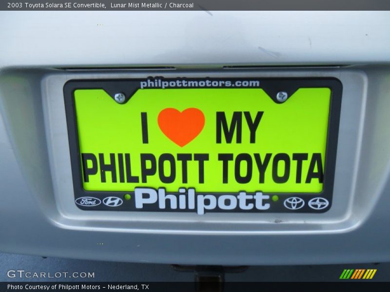 Lunar Mist Metallic / Charcoal 2003 Toyota Solara SE Convertible