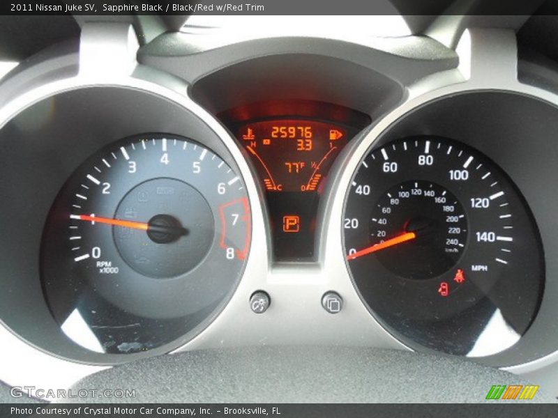Sapphire Black / Black/Red w/Red Trim 2011 Nissan Juke SV