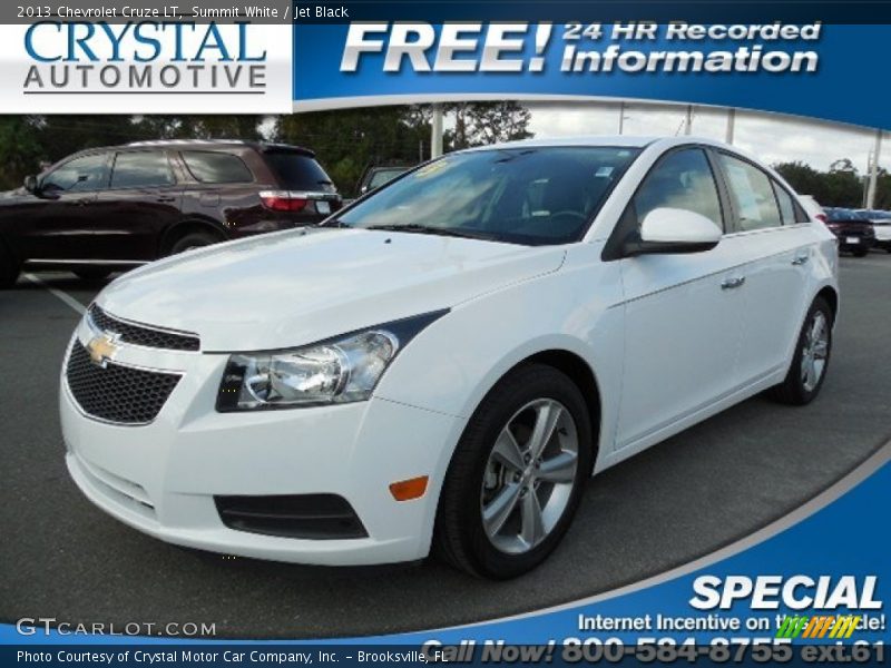 Summit White / Jet Black 2013 Chevrolet Cruze LT