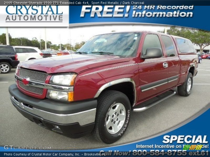 Sport Red Metallic / Dark Charcoal 2005 Chevrolet Silverado 1500 Z71 Extended Cab 4x4