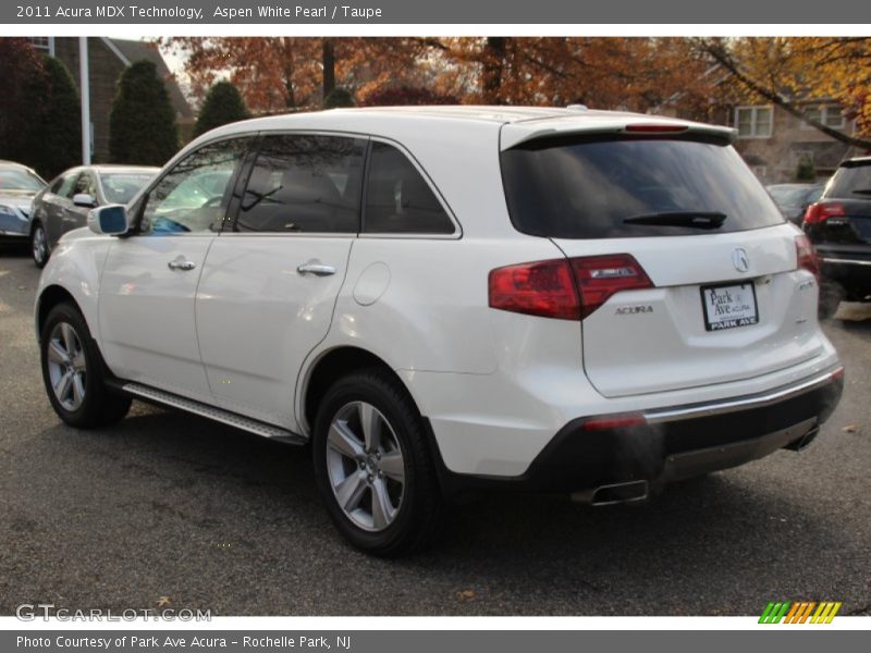 Aspen White Pearl / Taupe 2011 Acura MDX Technology