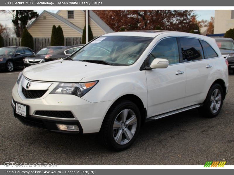 Aspen White Pearl / Taupe 2011 Acura MDX Technology
