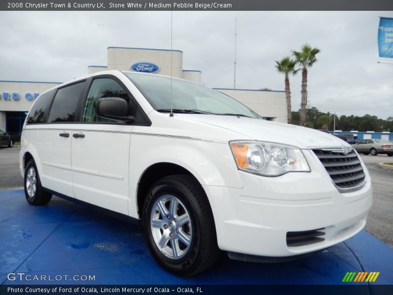 Stone White / Medium Pebble Beige/Cream 2008 Chrysler Town & Country LX