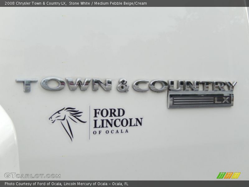 Stone White / Medium Pebble Beige/Cream 2008 Chrysler Town & Country LX