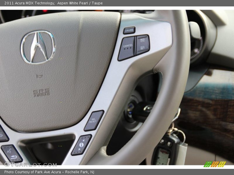 Aspen White Pearl / Taupe 2011 Acura MDX Technology