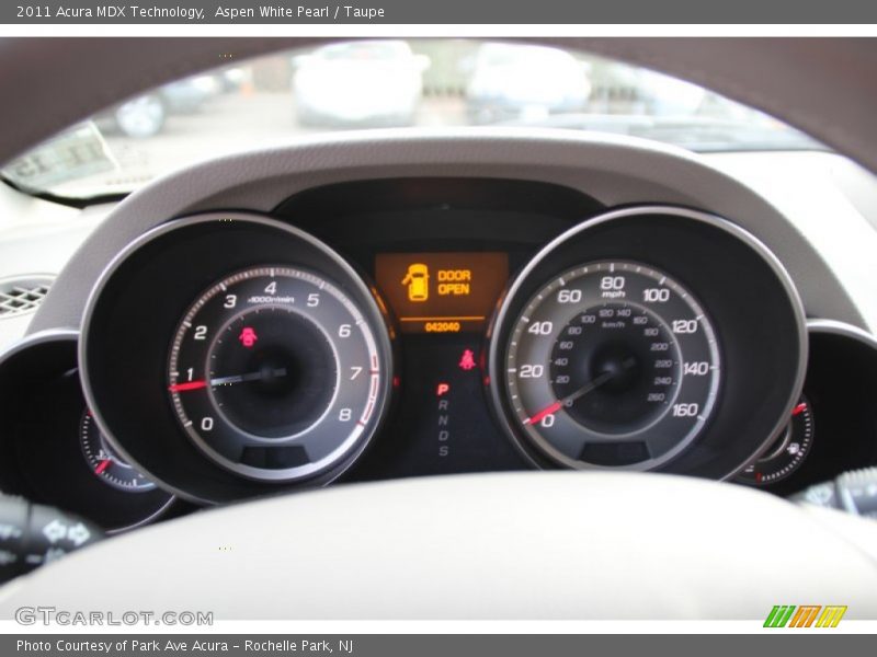 Aspen White Pearl / Taupe 2011 Acura MDX Technology