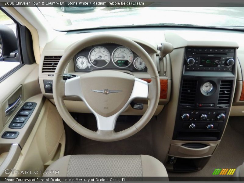 Stone White / Medium Pebble Beige/Cream 2008 Chrysler Town & Country LX