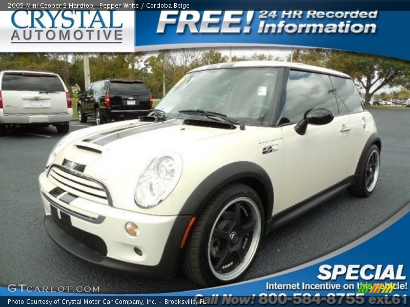Pepper White / Cordoba Beige 2005 Mini Cooper S Hardtop