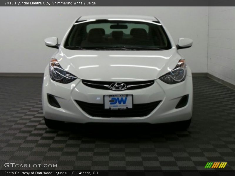 Shimmering White / Beige 2013 Hyundai Elantra GLS