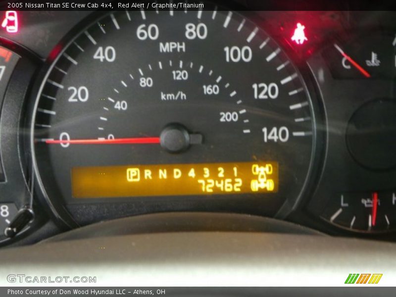 Red Alert / Graphite/Titanium 2005 Nissan Titan SE Crew Cab 4x4