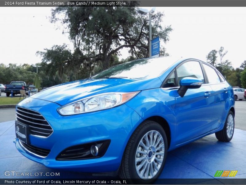 Blue Candy / Medium Light Stone 2014 Ford Fiesta Titanium Sedan
