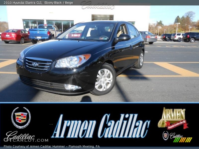 Ebony Black / Beige 2010 Hyundai Elantra GLS