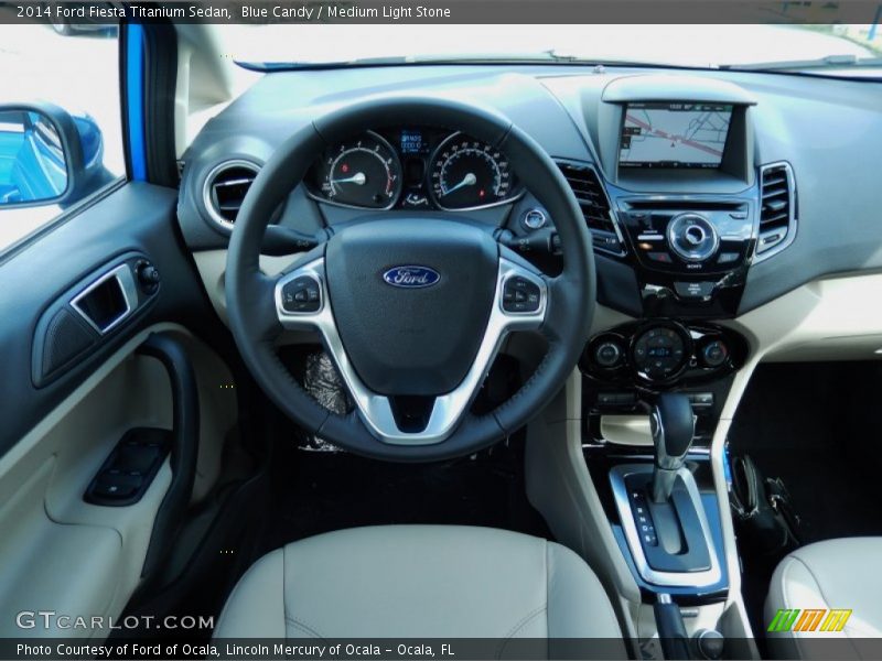 Blue Candy / Medium Light Stone 2014 Ford Fiesta Titanium Sedan