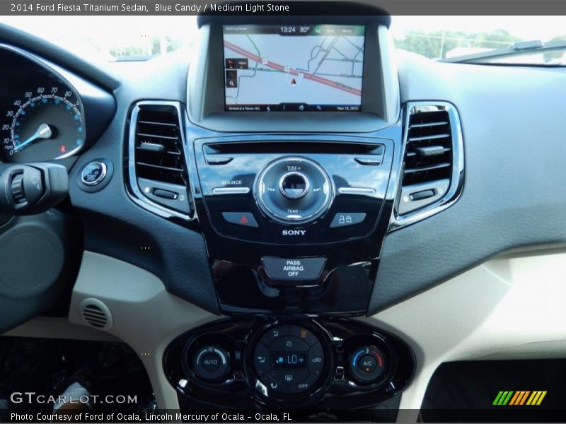 Blue Candy / Medium Light Stone 2014 Ford Fiesta Titanium Sedan
