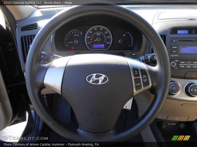 Ebony Black / Beige 2010 Hyundai Elantra GLS