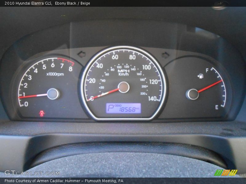 Ebony Black / Beige 2010 Hyundai Elantra GLS