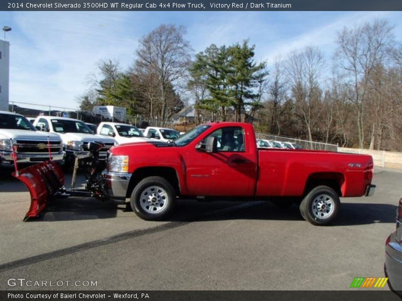Victory Red / Dark Titanium 2014 Chevrolet Silverado 3500HD WT Regular Cab 4x4 Plow Truck