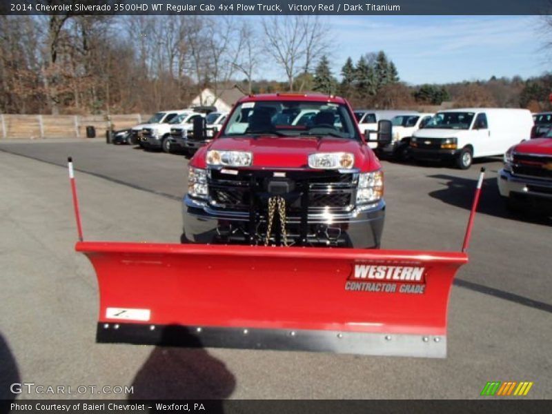 Victory Red / Dark Titanium 2014 Chevrolet Silverado 3500HD WT Regular Cab 4x4 Plow Truck