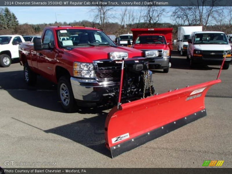 Victory Red / Dark Titanium 2014 Chevrolet Silverado 3500HD WT Regular Cab 4x4 Plow Truck