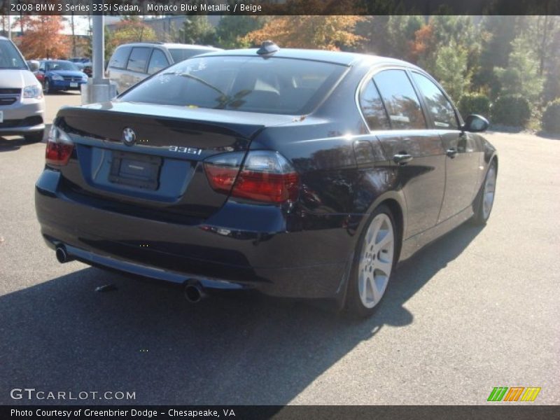 Monaco Blue Metallic / Beige 2008 BMW 3 Series 335i Sedan