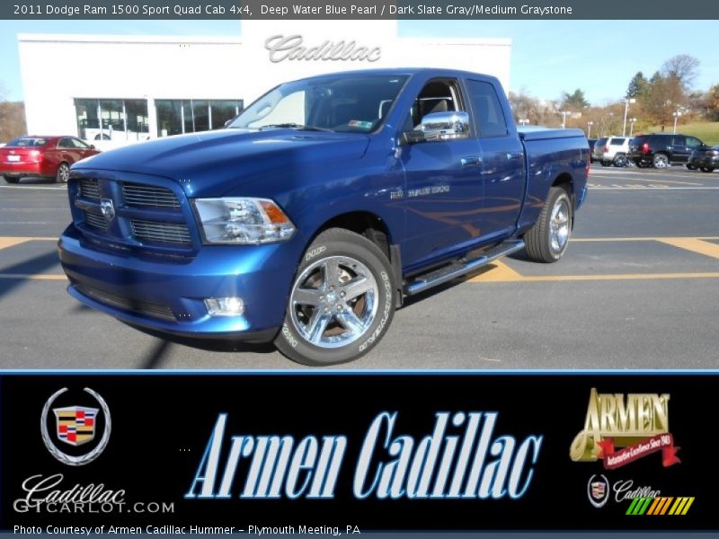 Deep Water Blue Pearl / Dark Slate Gray/Medium Graystone 2011 Dodge Ram 1500 Sport Quad Cab 4x4