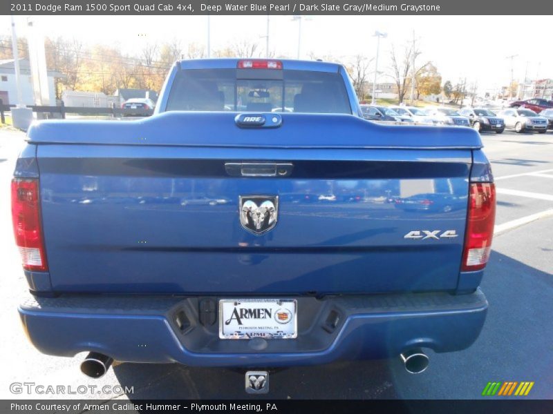 Deep Water Blue Pearl / Dark Slate Gray/Medium Graystone 2011 Dodge Ram 1500 Sport Quad Cab 4x4