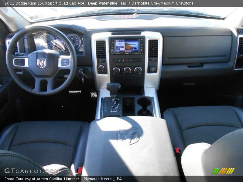Deep Water Blue Pearl / Dark Slate Gray/Medium Graystone 2011 Dodge Ram 1500 Sport Quad Cab 4x4