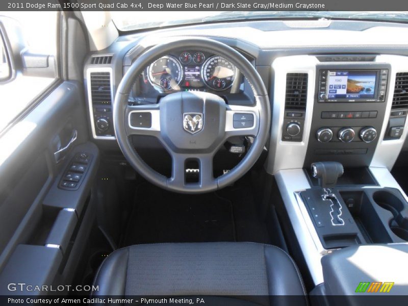 Deep Water Blue Pearl / Dark Slate Gray/Medium Graystone 2011 Dodge Ram 1500 Sport Quad Cab 4x4