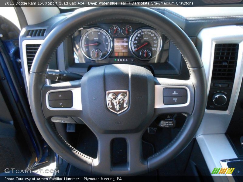 Deep Water Blue Pearl / Dark Slate Gray/Medium Graystone 2011 Dodge Ram 1500 Sport Quad Cab 4x4