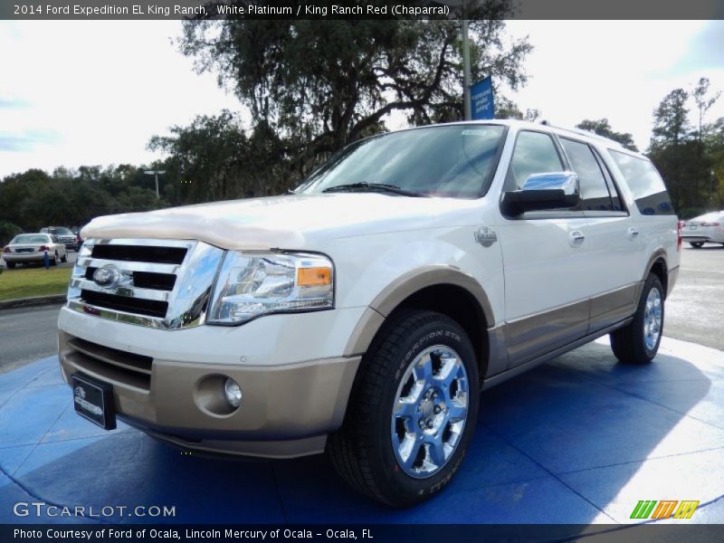 White Platinum / King Ranch Red (Chaparral) 2014 Ford Expedition EL King Ranch