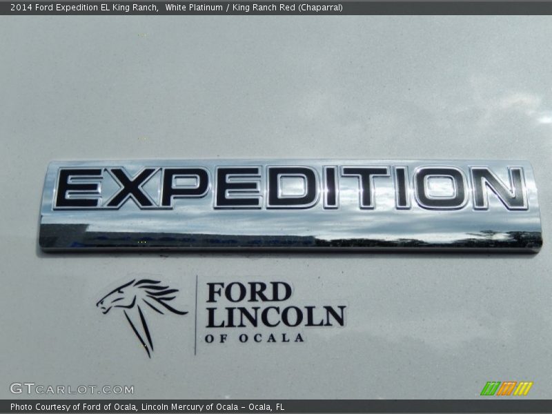 White Platinum / King Ranch Red (Chaparral) 2014 Ford Expedition EL King Ranch